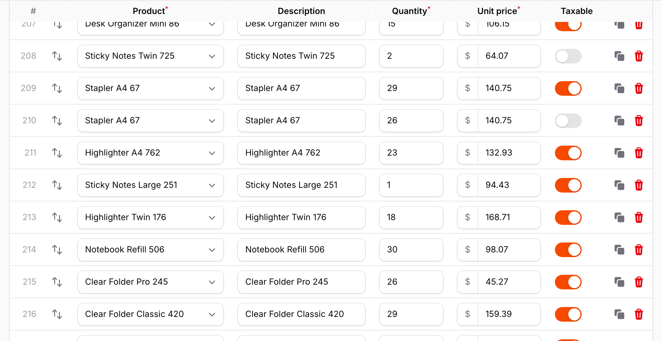 Line numbers